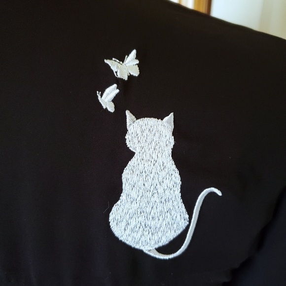 Banned retro cat black button up snowbird blouse - Picture 5 of 6